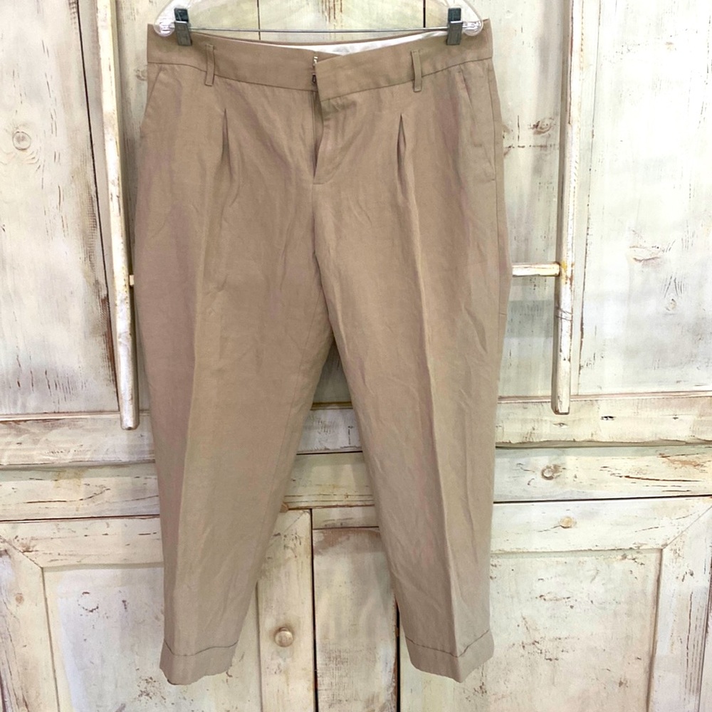 Banana Republic linen beige pants women’s size 12